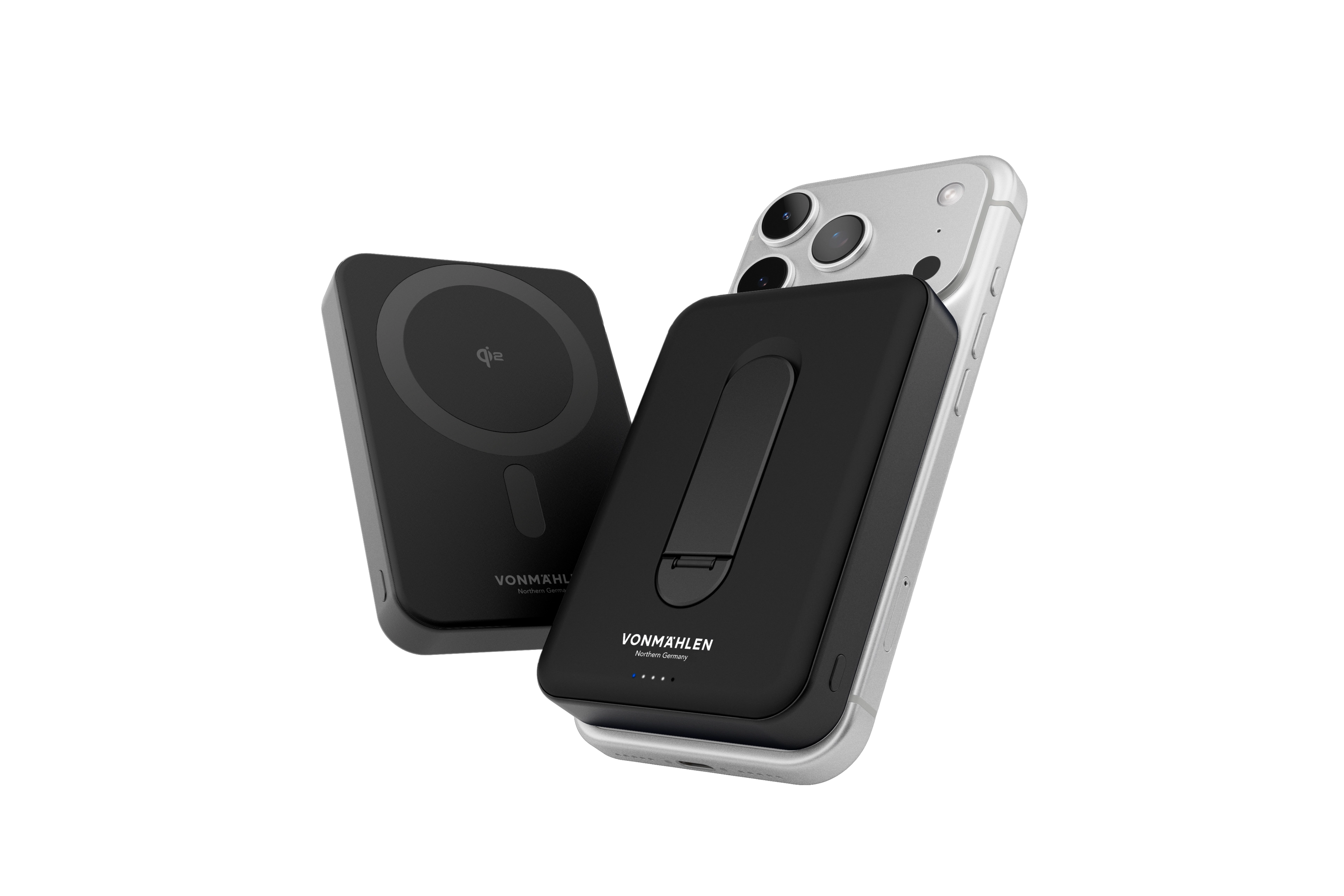 Vonmahlen Evergreen Mag 15W - 10,000 mAh Power Bank with Kickstand - Black