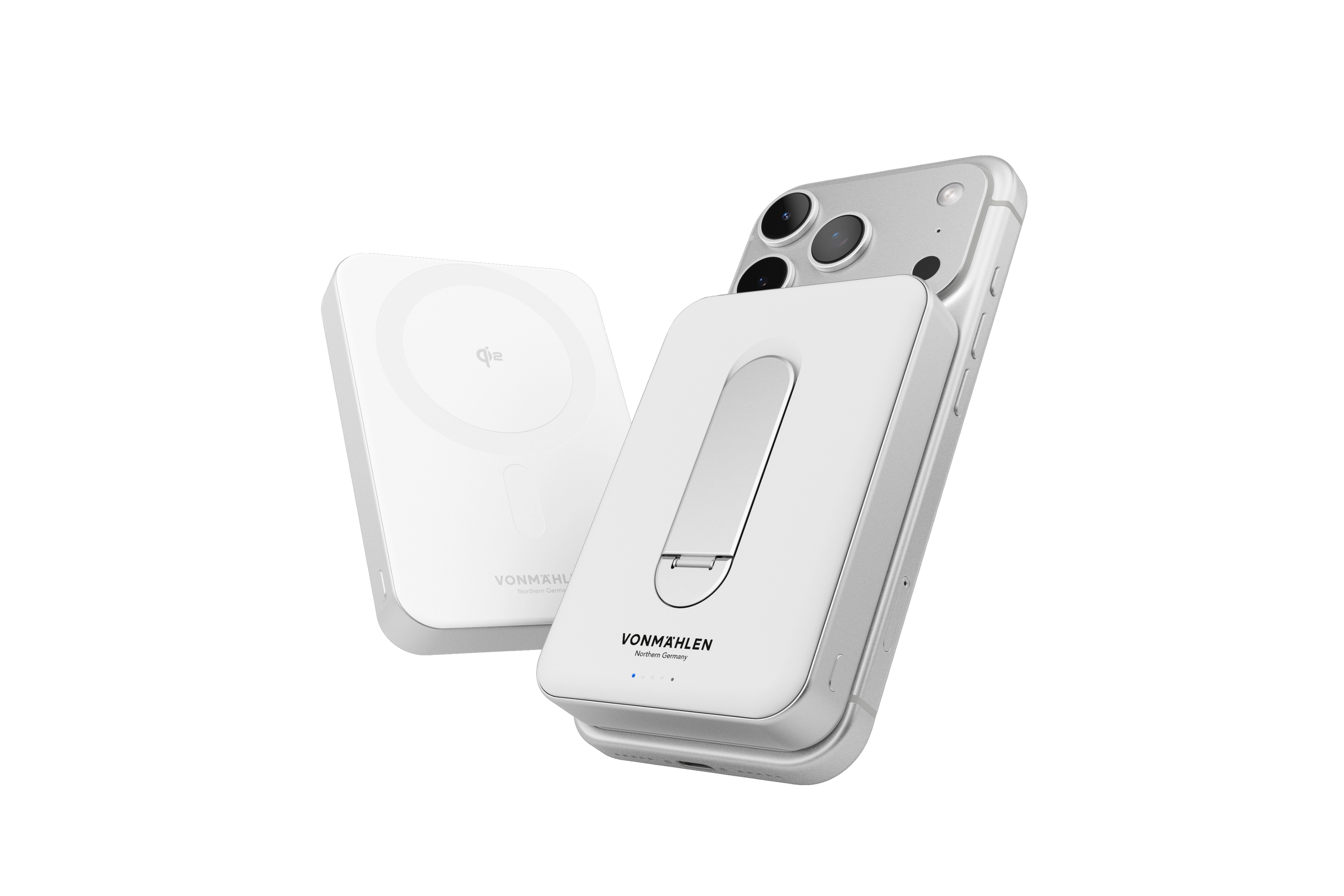Vonmahlen Evergreen Mag 15W - 10,000 mAh Power Bank with Kickstand - White